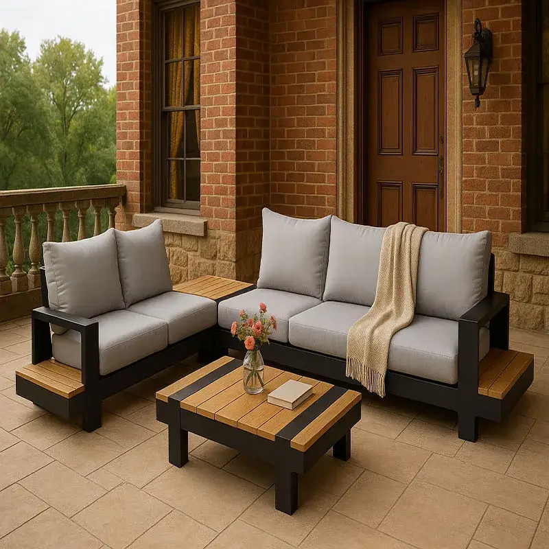 Aluminum patio sofa